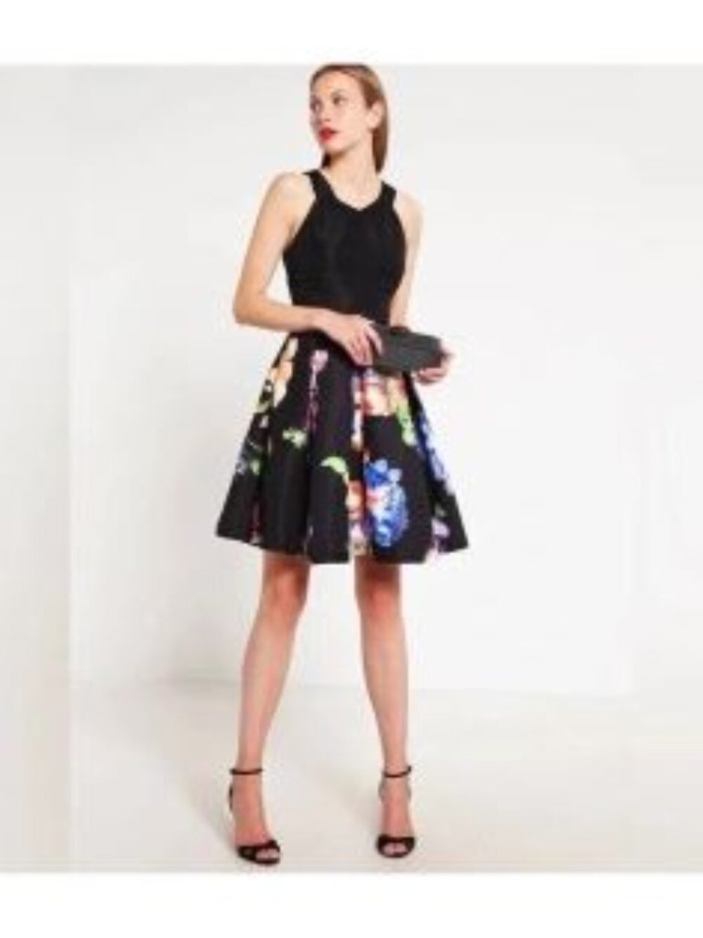 Ted Baker Illusia Tapestry Flora Flared Pleated Fit & Flare Dress TB Size 3